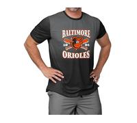 FOCO MLB Men's Official Home Plate Established Premier Performance Gradient T-Shirt, Baltimore Orioles - Black, XXL