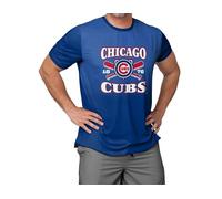 FOCO MLB Men's Official Home Plate Established Premier Performance Gradient T-Shirt, Chicago Cubs - Blue, S