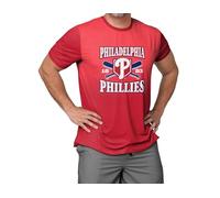 FOCO MLB Men's Official Home Plate Established Premier Performance Gradient T-Shirt, Philadelphia Phillies - Red, S