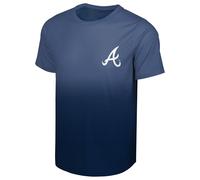 FOCO MLB Men's Official Primary Logo Premier Performance Gradient T-Shirt, Atlanta Braves - Navy, XL