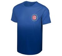 FOCO MLB Men's Official Primary Logo Premier Performance Gradient T-Shirt, Chicago Cubs - Blue, Medium