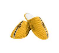 FOCO MLB Men's Officially Licensed Embroidered Primary Logo Game Day Team Color Baseball Sherpa Slides Slippers, San Diego Padres, 13-14