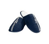 FOCO MLB Men's Officially Licensed Embroidered Primary Logo Game Day Team Color Baseball Sherpa Slides Slippers, New York Yankees, 13-14