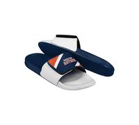 FOCO MLB Men's Officially Licensed Sports Slippers Primary Logo 2-Tone Team Color Flip Flop Baseball Slides, Houston Astros - Navy, 7-8