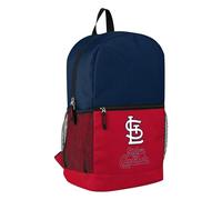 FOCO MLB Officially Licensed Baseball Team Color Primary Logo 2 Tone Big Logo Color Block School Bag Travel Backpack, St. Louis Cardinals, One Size, Daypack Backpacks