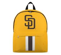 FOCO MLB Officially Licensed Team Color Primary Logo Solid Stripe Baseball School Bag Travel Backpack, San Diego Padres, One Size, Daypack Backpacks