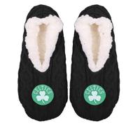 FOCO - NBA Big Logo Cable Knit Women's Footy Slippers, Boston Celtics, One Size