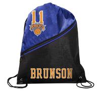FOCO - NBA New York Knicks High End Diagonal Drawstring Backpack Gym Bag - Jalen Brunson #11, Blue, L, Jalen Brunson Backpack