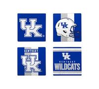 FOCO NCAA Official 4-Pack Beverage Drink Stone Coaster Set (Kentucky Wildcats)