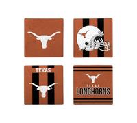 FOCO NCAA Official 4-Pack Beverage Drink Stone Coaster Set (Texas Longhorns)