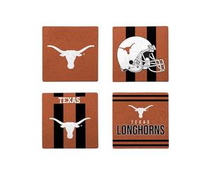 FOCO NCAA Official 4-Pack Beverage Drink Stone Coaster Set (Texas Longhorns)