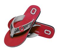 FOCO NCAA Ohio State University Buckeyes Womens Sequin Flip FLop- Team Color, Medium