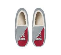 FOCO NCAA Unisex-Adult Officially Licensed Color Block Primary Logo Sherpa Lined Moccasin Slippers, Alabama Crimson Tide, 13-14 Women/11-12 Men