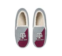 FOCO NCAA Unisex-Adult Officially Licensed Color Block Primary Logo Sherpa Lined Moccasin Slippers, Texas A&m Aggies, 11-12 Women/9-10 Men