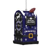FOCO NFL Baltimore Ravens Letters to Santa Mailbox Ornament, Holiday Tree Decoration