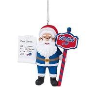 FOCO NFL Buffalo Bills Santa with Scroll Christmas Ornament, Holiday Tree Decoration