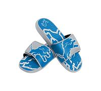 FOCO NFL Detroit Lions Mens Sport Shower Gel Slide Flip Flop SandalsSport Shower Gel Slide Flip Flop Sandals, Colorblock Big Logo, Medium (9-10) (FFSSNFCBBLGGEL)