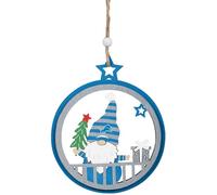 FOCO NFL Detroit Lions Wooden Gnome Circle Ornament - Officially Licensed Holiday Decoration