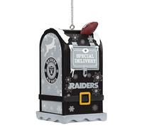 FOCO NFL Las Vegas Raiders Letters to Santa Mailbox Ornament, Holiday Tree Decoration