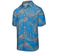 FOCO NFL Mens NFL Team Logo Floral Aloha Tropical Button Up Shirt