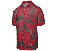 FOCO NFL Mens NFL Team Logo Floral Aloha Tropical Button Up Shirt