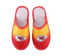 FOCO NFL Men's Official Primary Logo Embroidered Sherpa Lined Gradient Scuff Slide Slippers, Kansas City Chiefs, 9-10