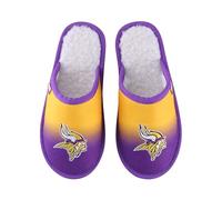 FOCO NFL Men's Official Primary Logo Embroidered Sherpa Lined Gradient Scuff Slide Slippers, Minnesota Vikings, 11-12