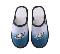 FOCO NFL Men's Official Primary Logo Embroidered Sherpa Lined Gradient Scuff Slide Slippers, Philadelphia Eagles, 9-10