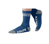 FOCO NFL Men's Official Primary Logo Wordmark Premium Crew Socks With Drawstring Ornament Bag, Indianapolis Colts - Blue, Small-Medium