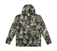 FOCO NFL Men's Official Sideline Hunter Camo Primary Logo Performance Pullover Hoodie Sweatshirt, Baltimore Ravens - Hunter Camo, XL
