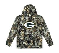 FOCO NFL Men's Official Sideline Hunter Camo Primary Logo Performance Pullover Hoodie Sweatshirt, Green Bay Packers - Hunter, XL