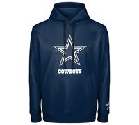 FOCO NFL Men's Official Sideline Primary Logo Performance Pullover Hoodie Sweatshirt, Dallas Cowboys - Navy, L