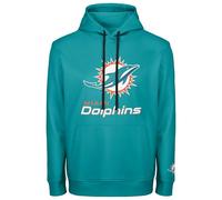 FOCO NFL Men's Official Sideline Primary Logo Performance Pullover Hoodie Sweatshirt, Miami Dolphins - Aqua, XL