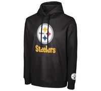 FOCO NFL Men's Official Sideline Primary Logo Performance Pullover Hoodie Sweatshirt, Pittsburgh Steelers - Black, XXL