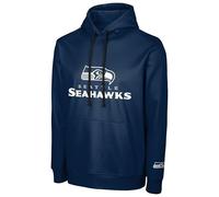 FOCO NFL Men's Official Sideline Primary Logo Performance Pullover Hoodie Sweatshirt, Seattle Seahawks - Navy, L