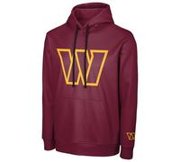 FOCO NFL Men's Official Sideline Primary Logo Performance Pullover Hoodie Sweatshirt, Washington Commanders - Red, M