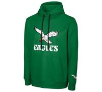 FOCO NFL Men's Official Sideline Throwback Retro Primary Logo Wordmark Performance Pullover Hoodie Sweatshirt, Philadelphia Eagles - Kelly Green, XL