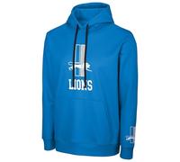 FOCO NFL Men's Official Sideline Throwback Retro Primary Logo Wordmark Performance Pullover Hoodie Sweatshirt, Detroit Lions - Blue, S