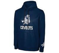 FOCO NFL Men's Official Throwback Retro Primary Logo Wordmark Polyester Pullover Hoodie Sweatshirt, Dallas Cowboys - Navy, M