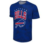 FOCO NFL Men's Officially Licensed Big Logo Wordmark Camo Performance Game Day Team Color Crewneck T-Shirt, Buffalo Bills - Blue, XXL
