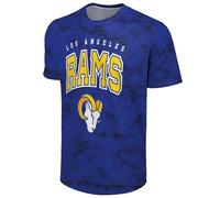 FOCO NFL Men's Officially Licensed Big Logo Wordmark Camo Performance Game Day Team Color Crewneck T-Shirt, Los Angeles Rams - Blue, M