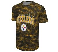 FOCO NFL Men's Officially Licensed Big Logo Wordmark Camo Performance Game Day Team Color Crewneck T-Shirt, Pittsburgh Steelers - Black, XXL