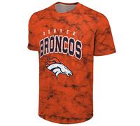 FOCO NFL Men's Officially Licensed Big Logo Wordmark Camo Performance Game Day Team Color Crewneck T-Shirt, Denver Broncos - Orange, L