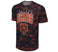 FOCO NFL Men's Officially Licensed Big Logo Wordmark Camo Performance Game Day Team Color Crewneck T-Shirt, Chicago Bears - Navy, L