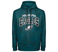 FOCO NFL Men's Officially Licensed Big Logo Wordmark Camo Performance Game Day Team Color Pullover Sweatshirt Hoodie, Philadelphia Eagles - Green, Large