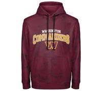 FOCO NFL Men's Officially Licensed Big Logo Wordmark Camo Performance Game Day Team Color Pullover Sweatshirt Hoodie, Commanders - Burgundy, XX-L