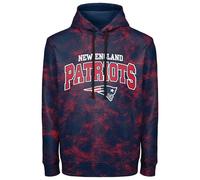 FOCO NFL Men's Officially Licensed Big Logo Wordmark Camo Performance Game Day Team Color Pullover Sweatshirt Hoodie, New England Patriots - Navy, X-Large
