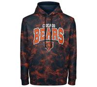 FOCO NFL Men's Officially Licensed Big Logo Wordmark Camo Performance Game Day Team Color Pullover Sweatshirt Hoodie, Chicago Bears - Navy, Large