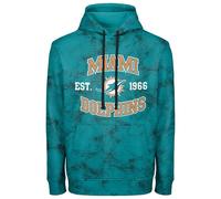 FOCO NFL Men's Officially Licensed Established Wordmark Camo Performance Throwback Team Color Pullover Sweatshirt Hoodie, Miami Dolphins - Aqua, Medium