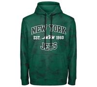 FOCO NFL Men's Officially Licensed Established Wordmark Camo Performance Throwback Team Color Pullover Sweatshirt Hoodie, New York Jets - Green, X-Large
